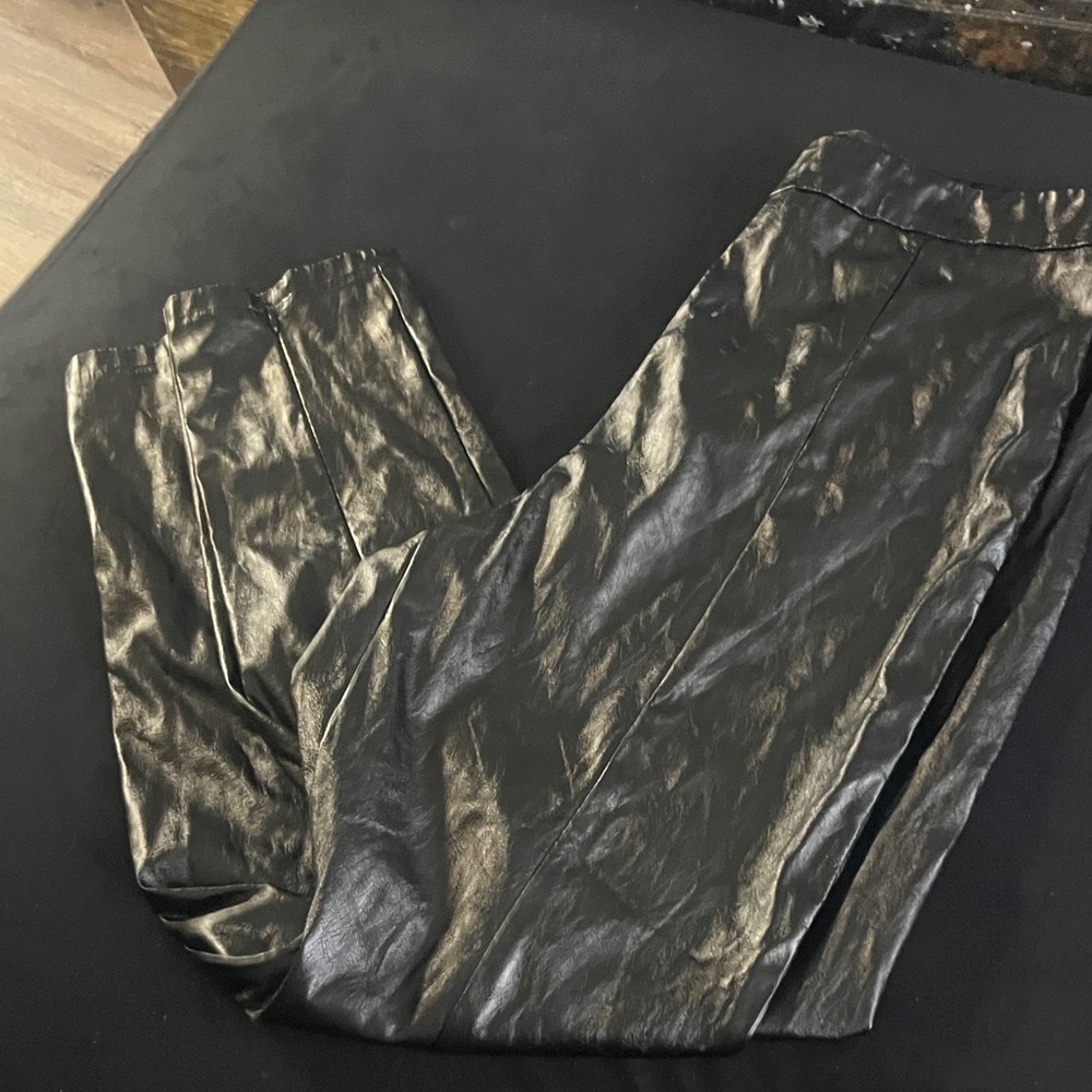 SHEIN Highwasited Glossy Black Trousers